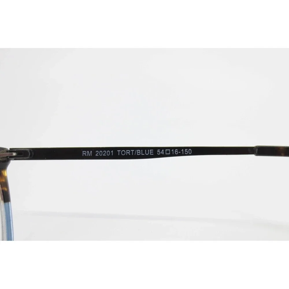 Robert Mitchel RM 20201 Tortoise Blue Rectangular Eyeglass Frames 54-16-150